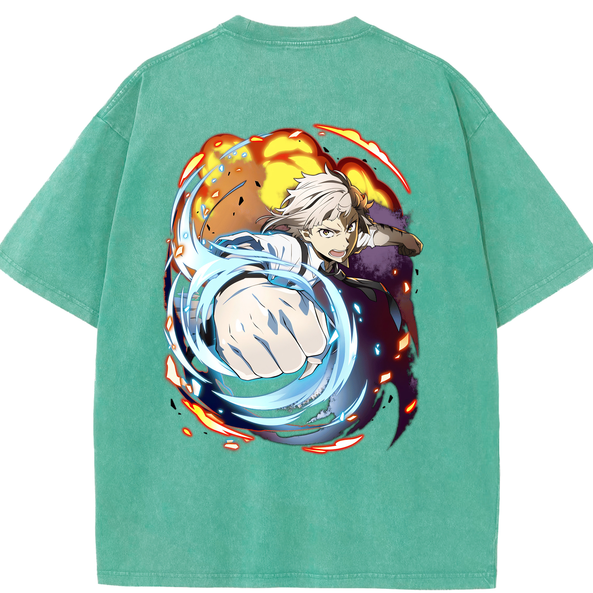 （画像用） 文豪ストレイドッグス Bungo Stray Dogs 綿100% ヴィンテージ風 半袖Tシャツ（背面プリント）